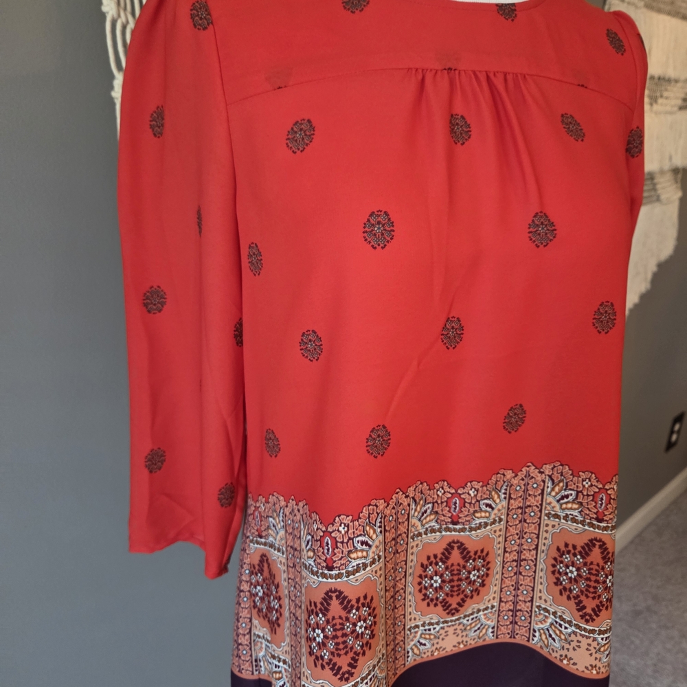Maeve Orange Patterned Blouse - Picture 2 of 5
